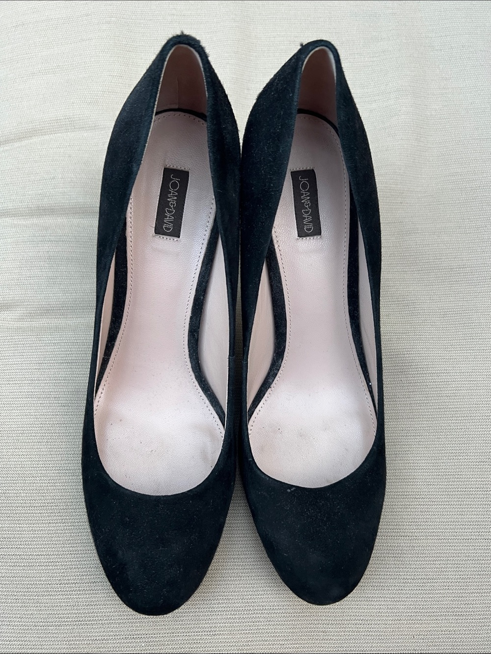 Joan & David Black Suede Classic Pumps Heels Size 9 Leather